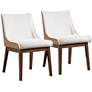 1_Beau 21" Wide White Boucle Fabric Modern Side Chairs Set of 2