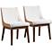 Beau 21" Wide White Boucle Fabric Modern Side Chairs Set of 2