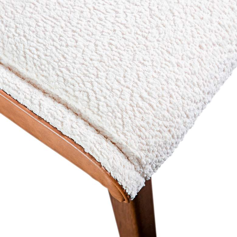 Image 4 Beau 21" Wide White Boucle Fabric Modern Side Chairs Set of 2 more views