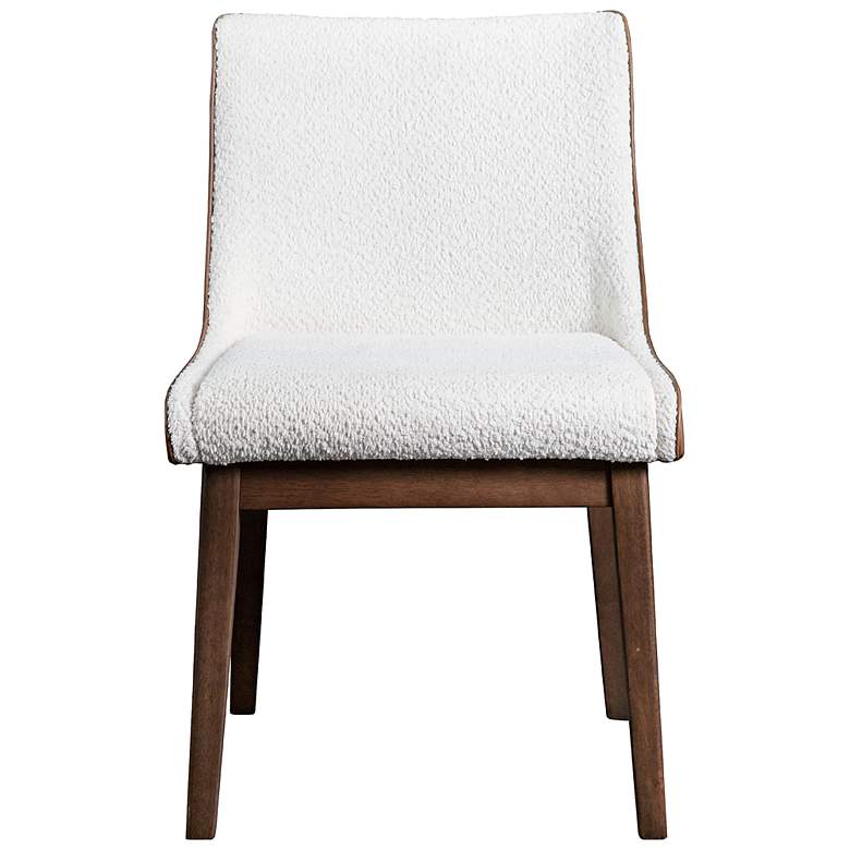 Image 7 Beau 21" Wide White Boucle Fabric Modern Side Chairs Set of 2 more views
