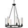 Beau 26" Wide Bronze 6-Light Wagon Wheel Chandelier