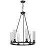5_Beau 26" Wide Bronze 6-Light Wagon Wheel Chandelier more views