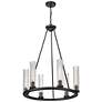 6_Beau 26" Wide Bronze 6-Light Wagon Wheel Chandelier more views