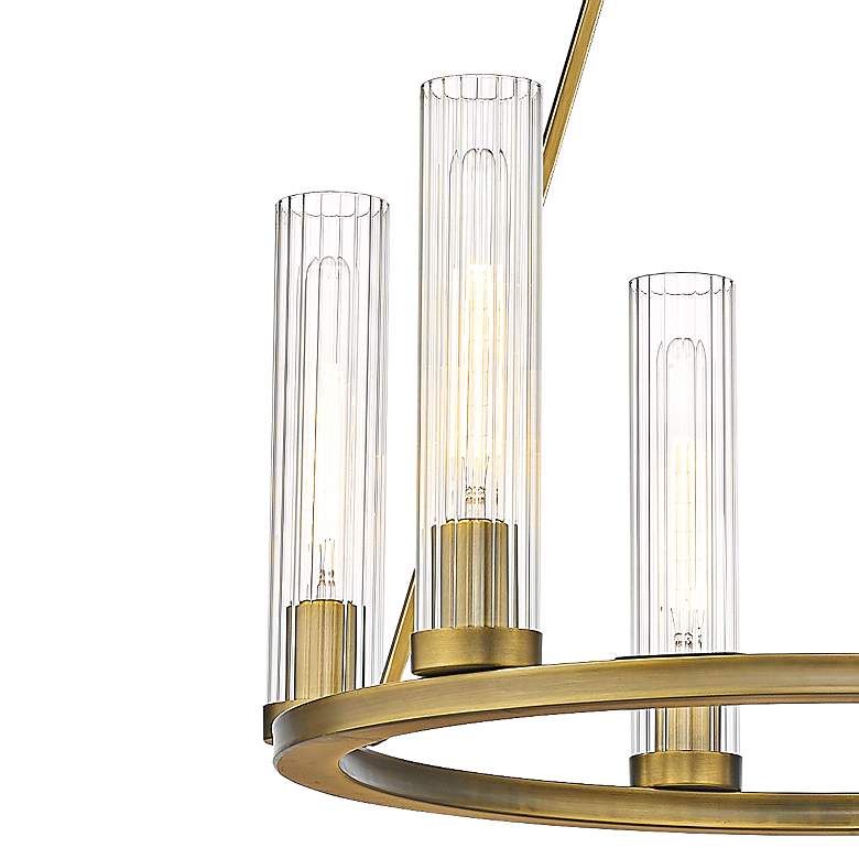 Image 4 Beau 26" Wide Rubbed Brass 6-Light Chandelier more views