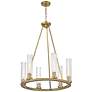 6_Beau 26" Wide Rubbed Brass 6-Light Chandelier more views
