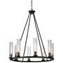 3_Beau 33" Wide Bronze Metal 8-Light Ring Chandelier