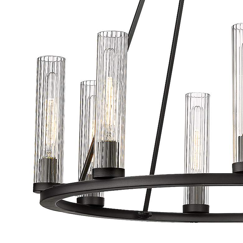 Image 4 Beau 33" Wide Bronze Metal 8-Light Ring Chandelier more views