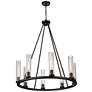 6_Beau 33" Wide Bronze Metal 8-Light Ring Chandelier more views