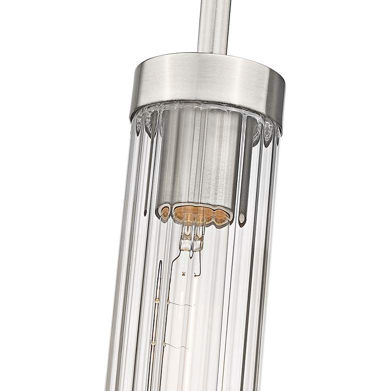 Image 5 Beau 4 3/4" Wide Brushed Nickel Mini Pendant w/ Clear Glass more views
