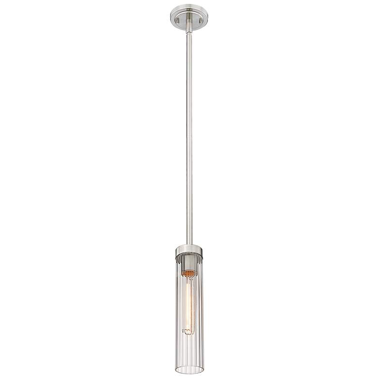 Image 6 Beau 4 3/4" Wide Brushed Nickel Mini Pendant w/ Clear Glass more views