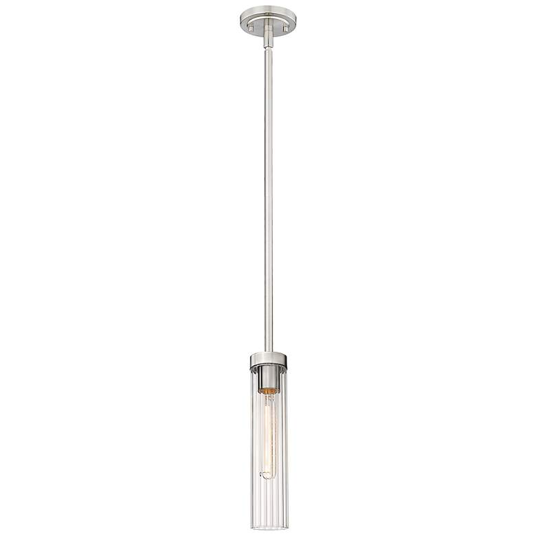Image 7 Beau 4 3/4" Wide Brushed Nickel Mini Pendant w/ Clear Glass more views