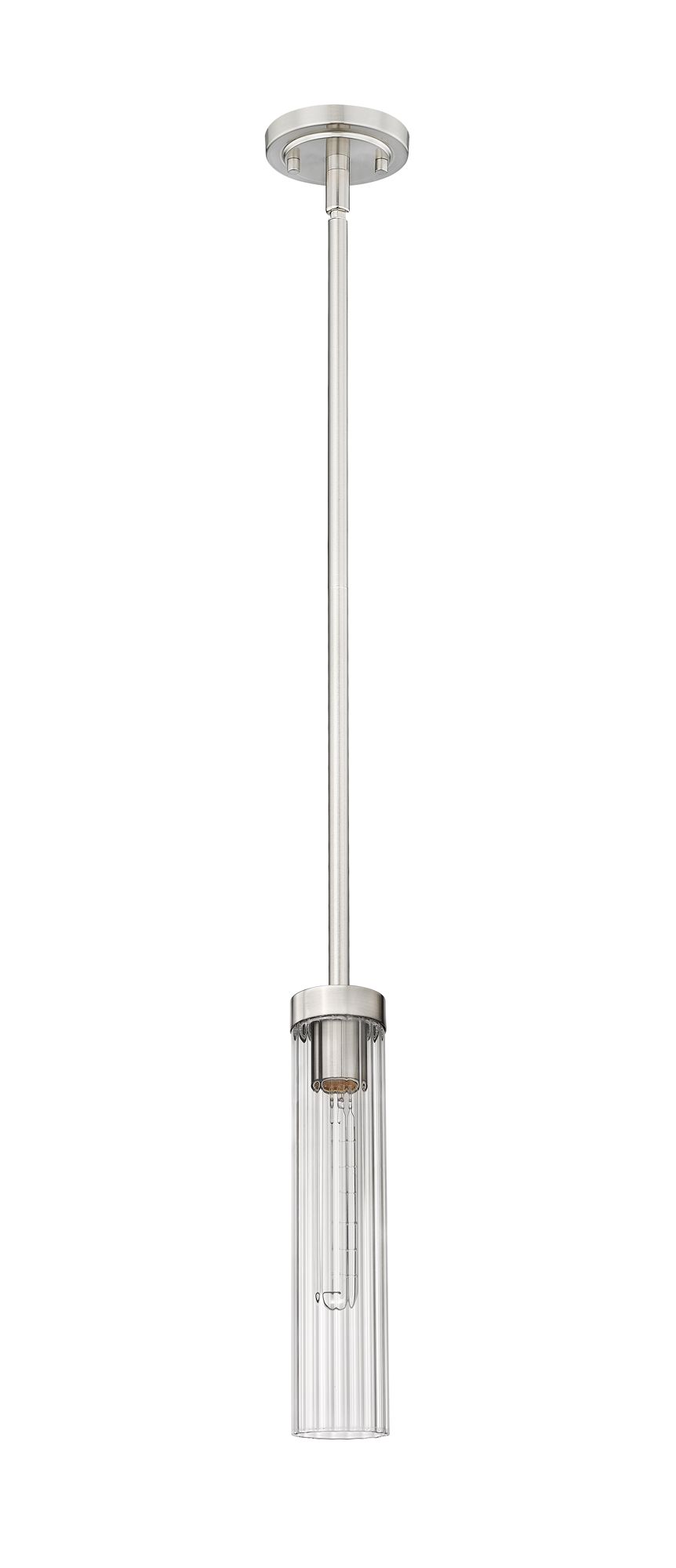 Beau 4 3/4" Wide Brushed Nickel Mini Pendant w/ Clear Glass in scene