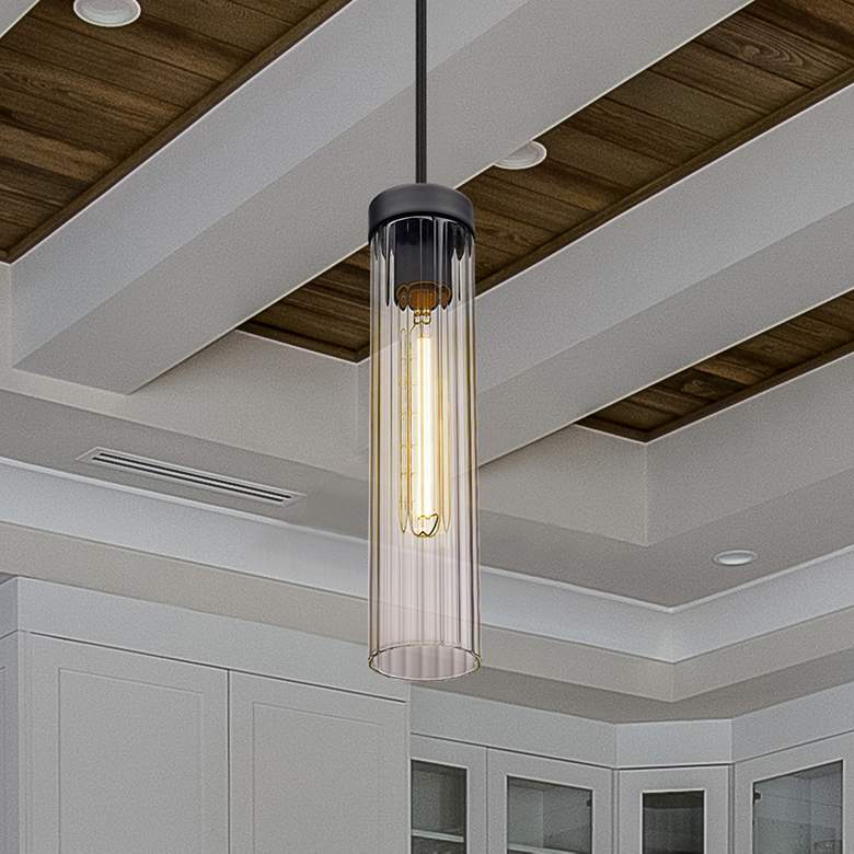Image 1 Beau 4 3/4" Wide Matte Black Mini Pendant