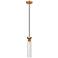 Beau 4 3/4" Wide Rubbed Brass Cylinder Mini Pendant
