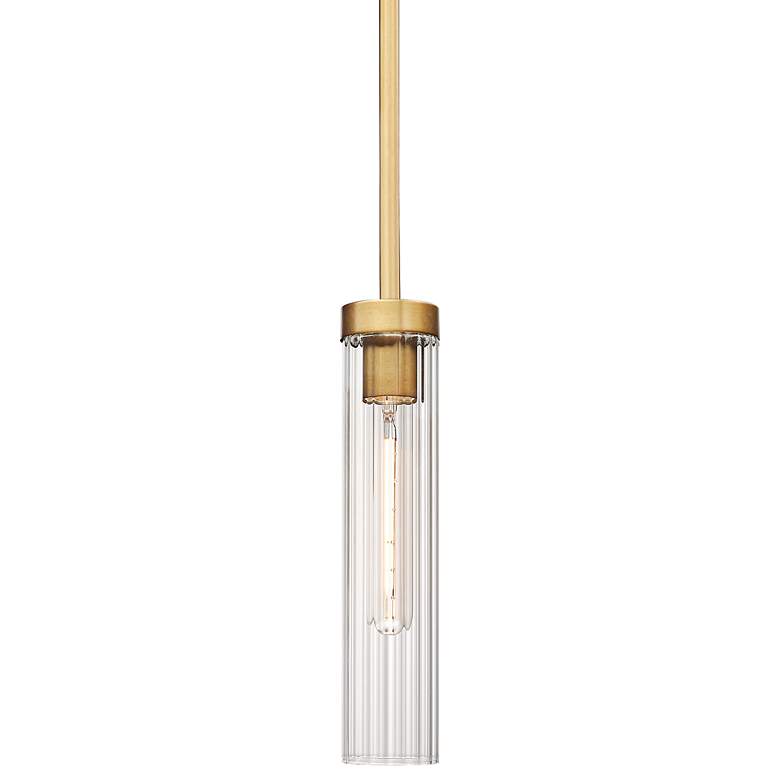 Image 1 Beau 4 3/4" Wide Rubbed Brass Mini Pendant
