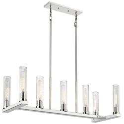 Beau 44" Wide Polished Nickel 7-Light Linear Island Pendant