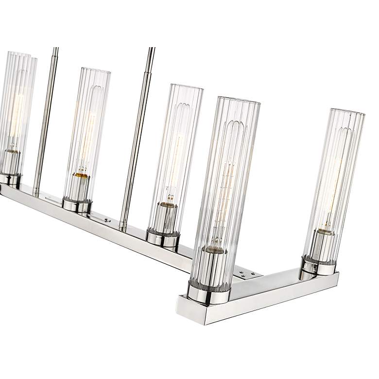 Image 4 Beau 44" Wide Polished Nickel 7-Light Linear Island Pendant more views