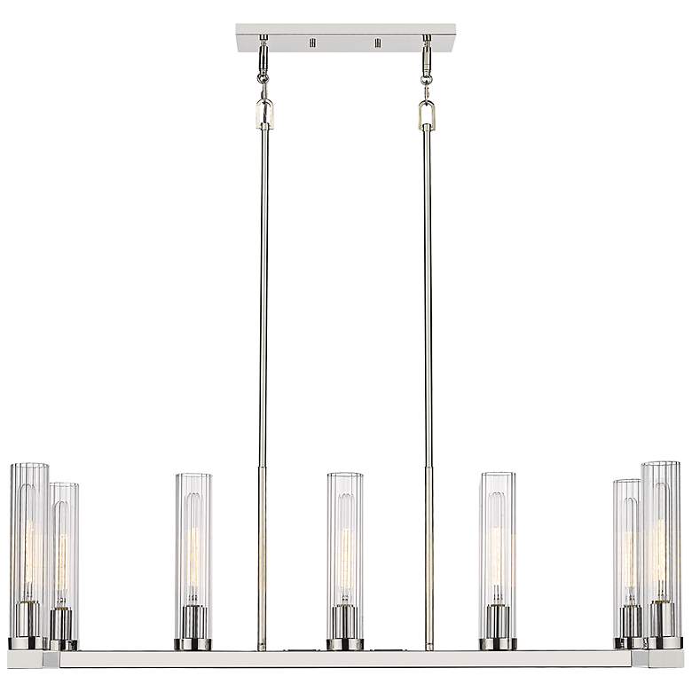 Image 5 Beau 44" Wide Polished Nickel 7-Light Linear Island Pendant more views