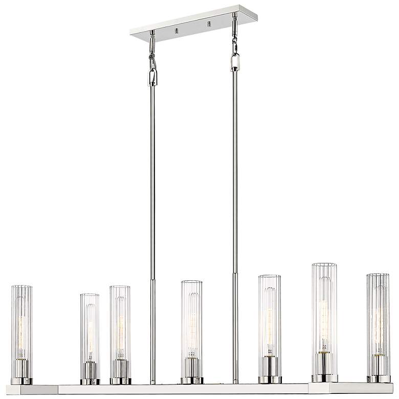 Image 6 Beau 44" Wide Polished Nickel 7-Light Linear Island Pendant more views