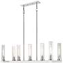 6_Beau 44" Wide Polished Nickel 7-Light Linear Island Pendant more views