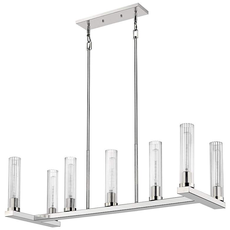 Image 7 Beau 44" Wide Polished Nickel 7-Light Linear Island Pendant more views