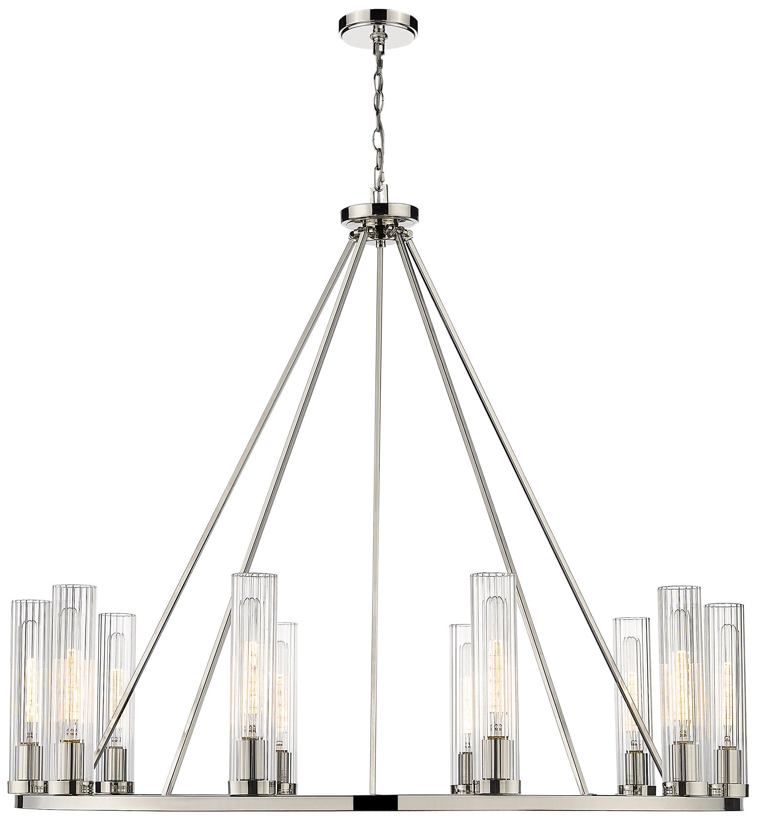 Image 4 Beau 46" Wide Polished Nickel 10-Light Ring-Round Chandelier more views