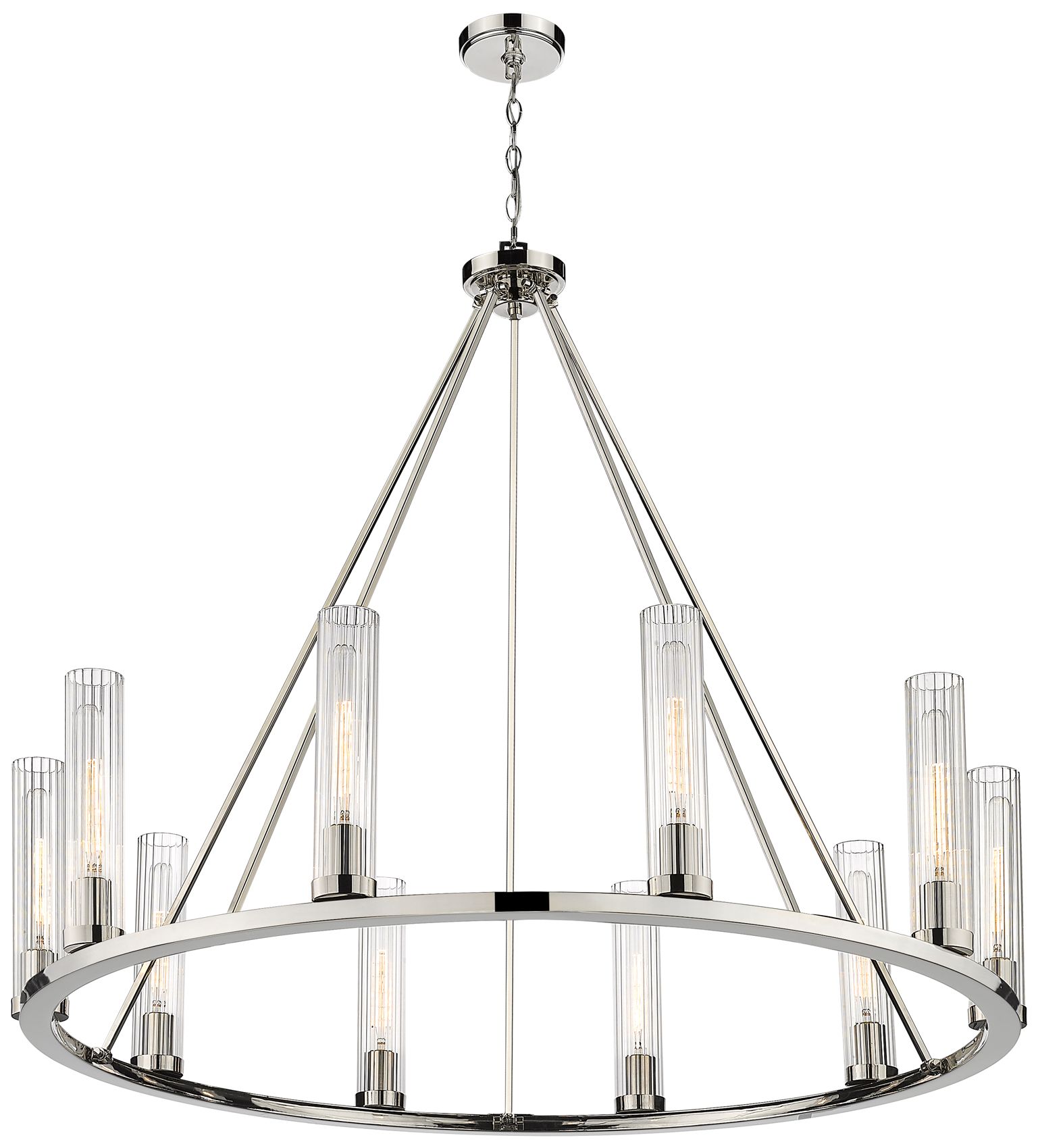 Image 5 Beau 46" Wide Polished Nickel 10-Light Ring-Round Chandelier more views