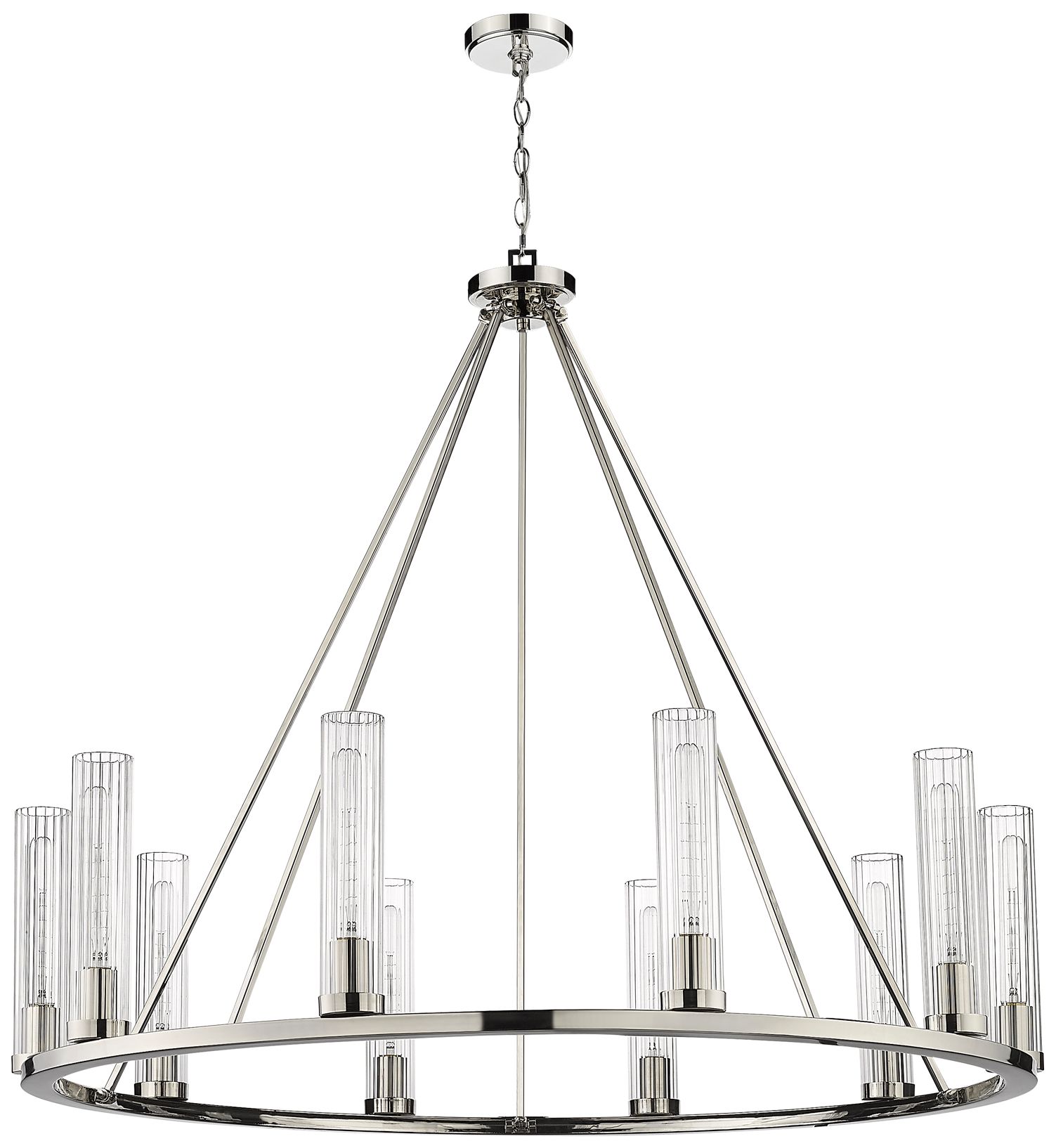 Image 7 Beau 46" Wide Polished Nickel 10-Light Ring-Round Chandelier more views