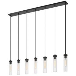 Beau 54" Wide Matte Black 7-Light Linear Pendant