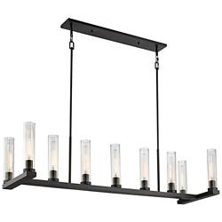 Beau 56" Wide Bronze 9-Light Linear Chandelier