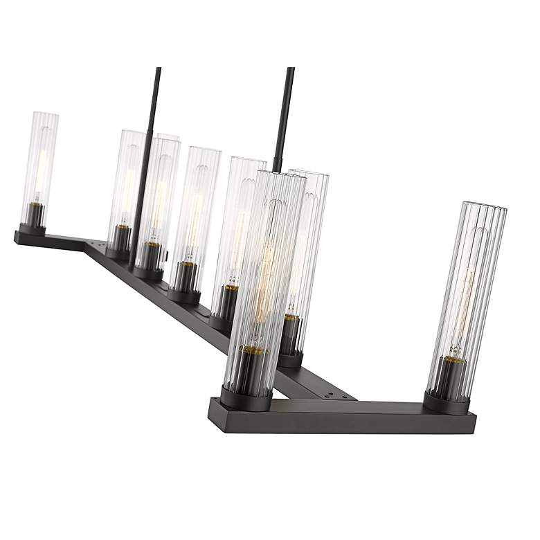 Image 5 Beau 56" Wide Bronze 9-Light Linear Chandelier more views