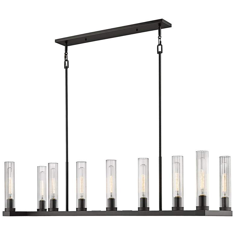 Image 6 Beau 56" Wide Bronze 9-Light Linear Chandelier more views