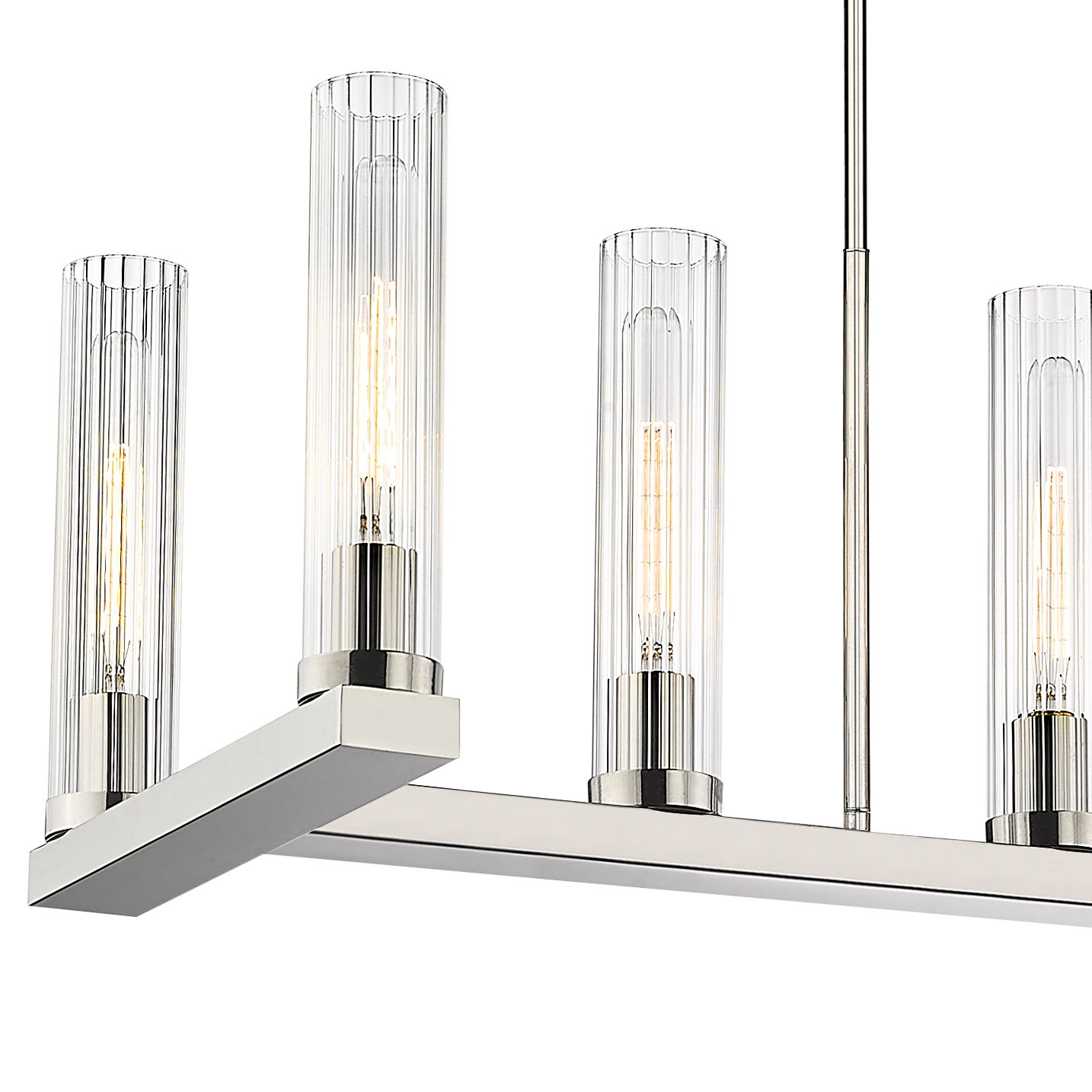 Image 3 Beau 56" Wide Polished Nickel 9-Light Linear Chandelier more views