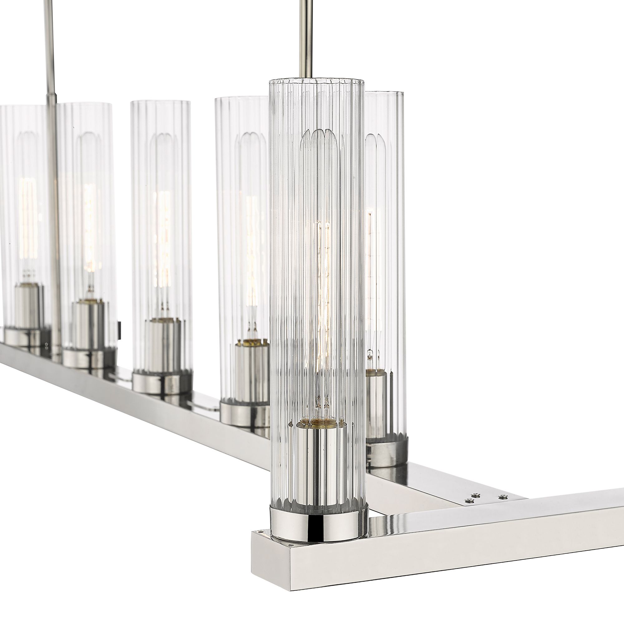 Image 4 Beau 56" Wide Polished Nickel 9-Light Linear Chandelier more views