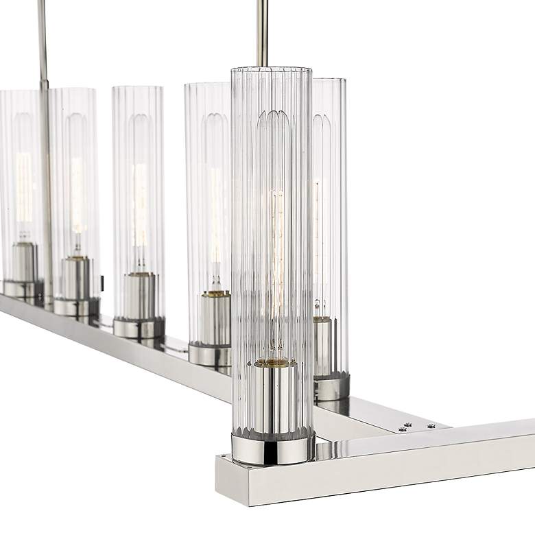 Image 4 Beau 56" Wide Polished Nickel 9-Light Linear Chandelier more views