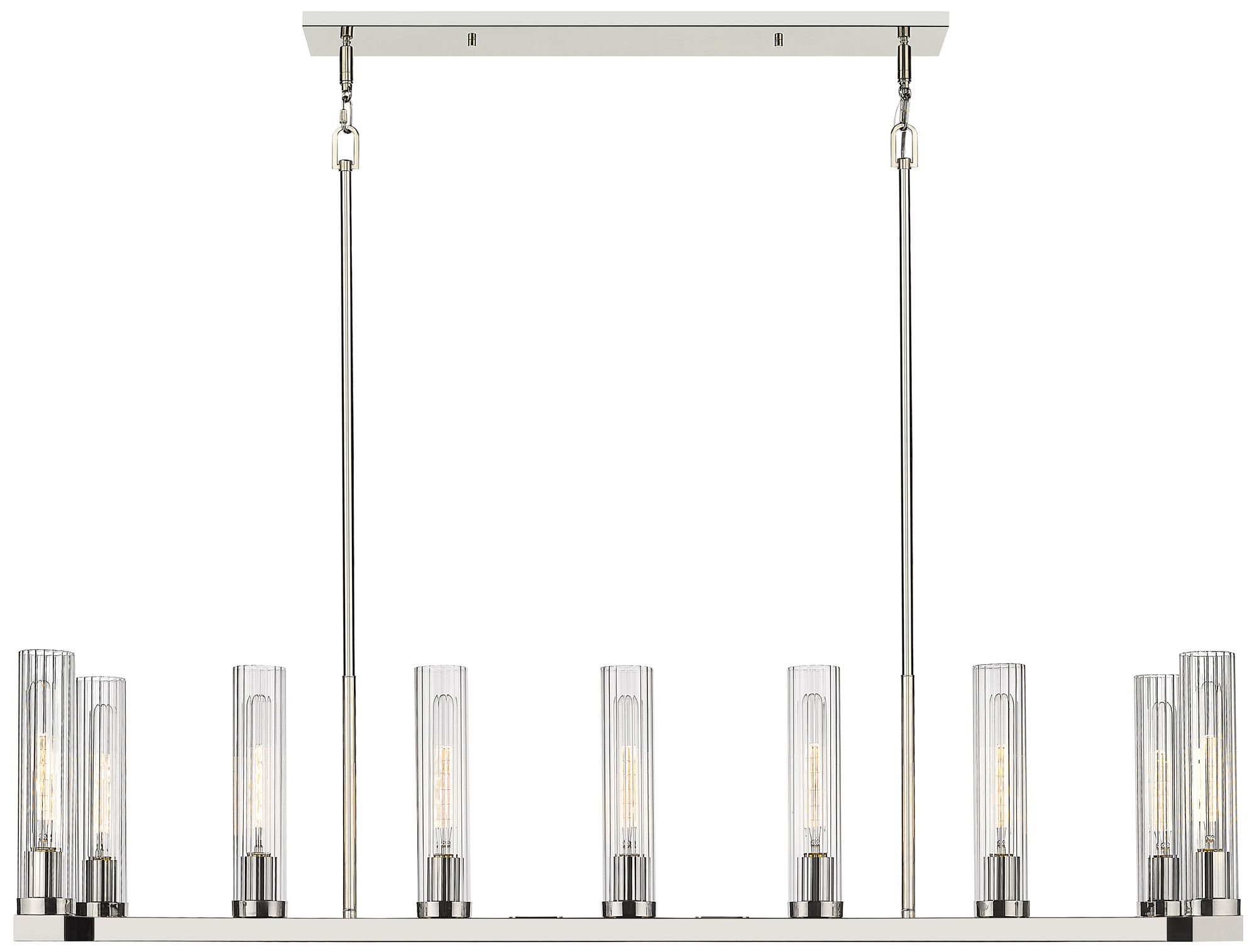 Image 5 Beau 56" Wide Polished Nickel 9-Light Linear Chandelier more views
