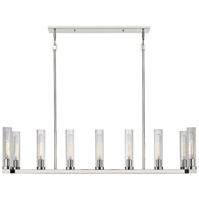 Image 5 Beau 56" Wide Polished Nickel 9-Light Linear Chandelier more views