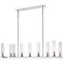 6_Beau 56" Wide Polished Nickel 9-Light Linear Chandelier more views