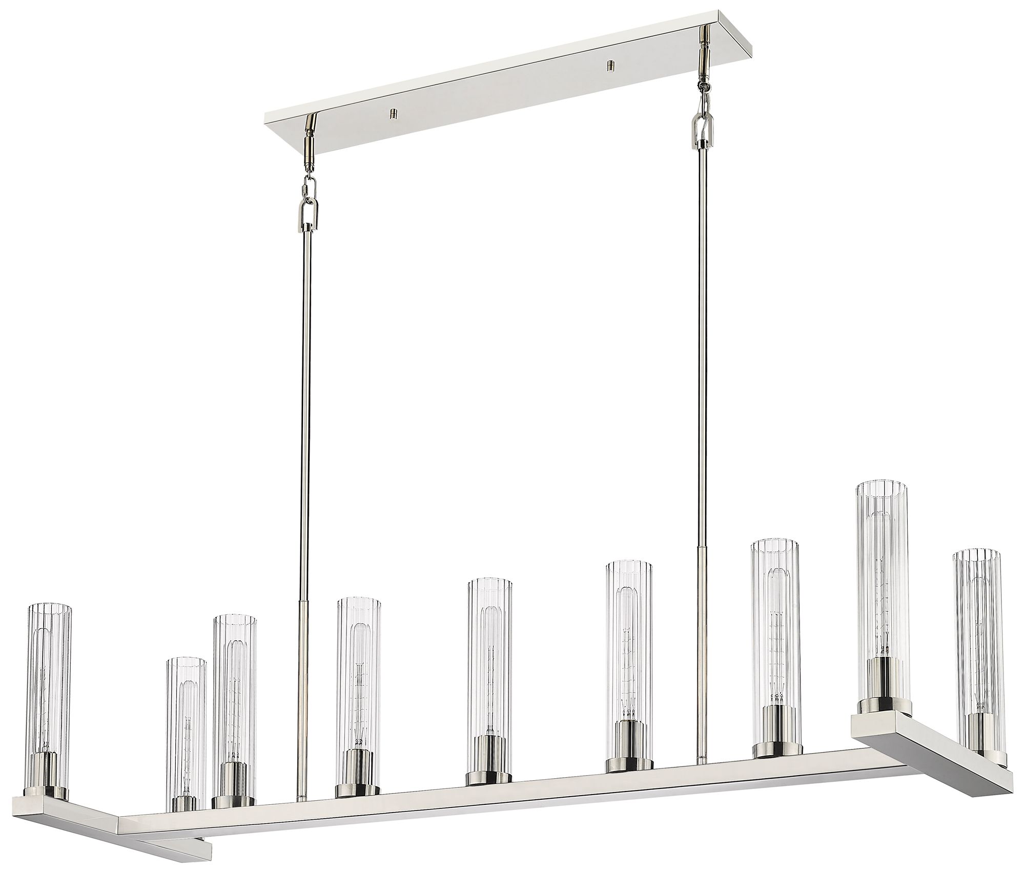 Image 7 Beau 56" Wide Polished Nickel 9-Light Linear Chandelier more views