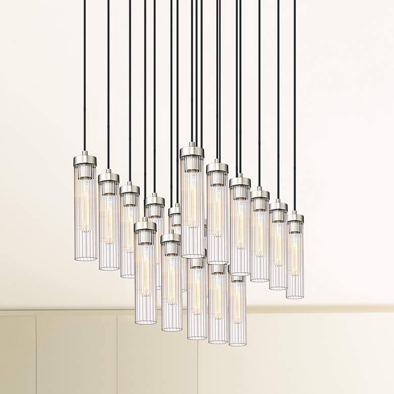 Image 1 Beau by Z-Lite Brushed Nickel 17 Light Linear Chandelier