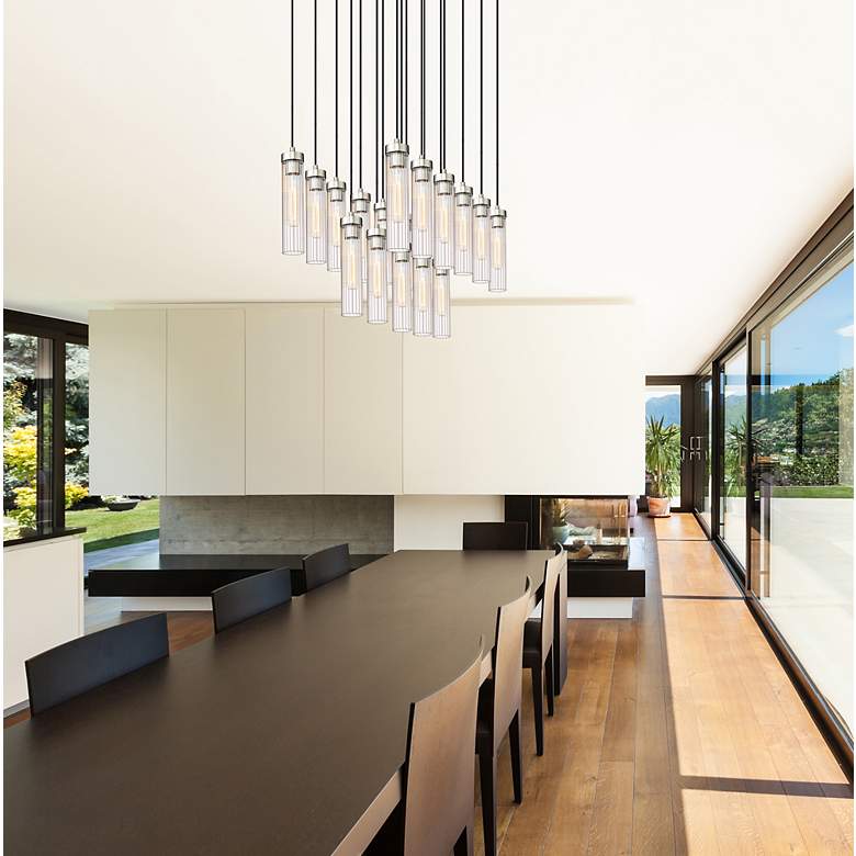 Image 4 Beau by Z-Lite Brushed Nickel 17 Light Linear Chandelier more views