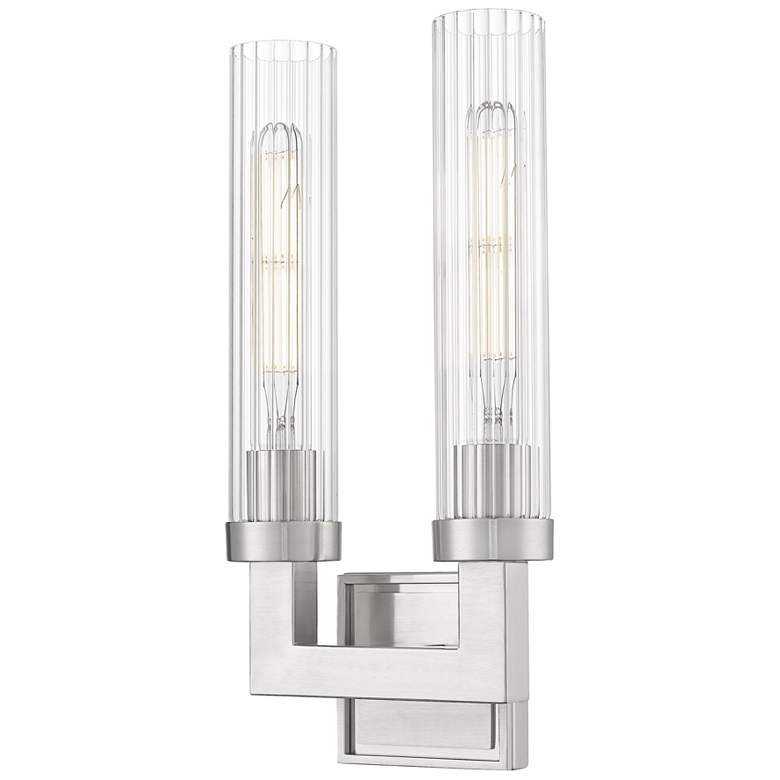 Image 2 Beau by Z-Lite Brushed Nickel 4 inch 2 Light Wall Sconce