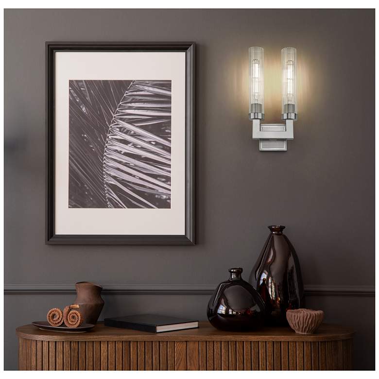 Image 1 Beau by Z-Lite Brushed Nickel 4 inch 2 Light Wall Sconce