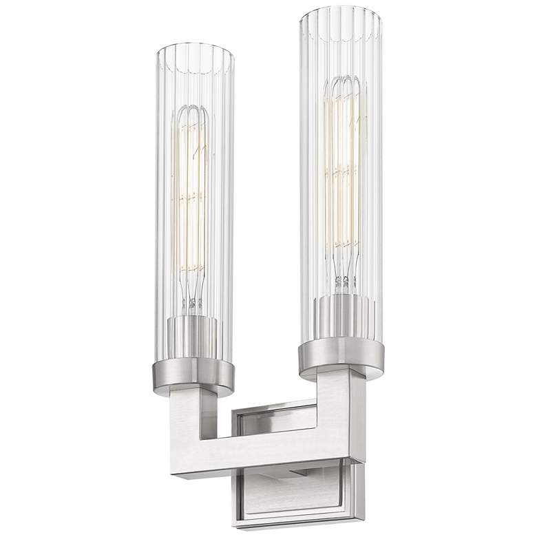 Image 4 Beau by Z-Lite Brushed Nickel 4 inch 2 Light Wall Sconce more views