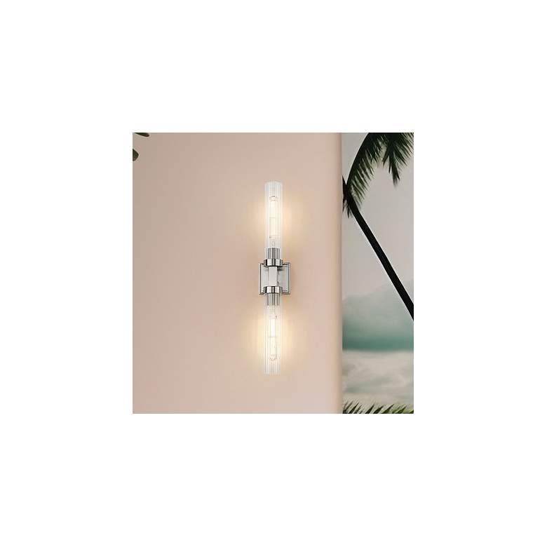 Image 1 Beau by Z-Lite Brushed Nickel 4 inch 2 Light Wall Sconce