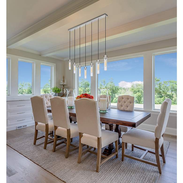 Image 3 Beau by Z-Lite Brushed Nickel 7 Light Linear Chandelier more views
