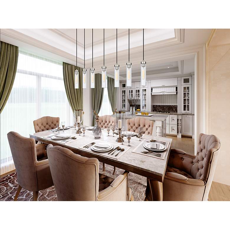 Image 4 Beau by Z-Lite Brushed Nickel 7 Light Linear Chandelier more views