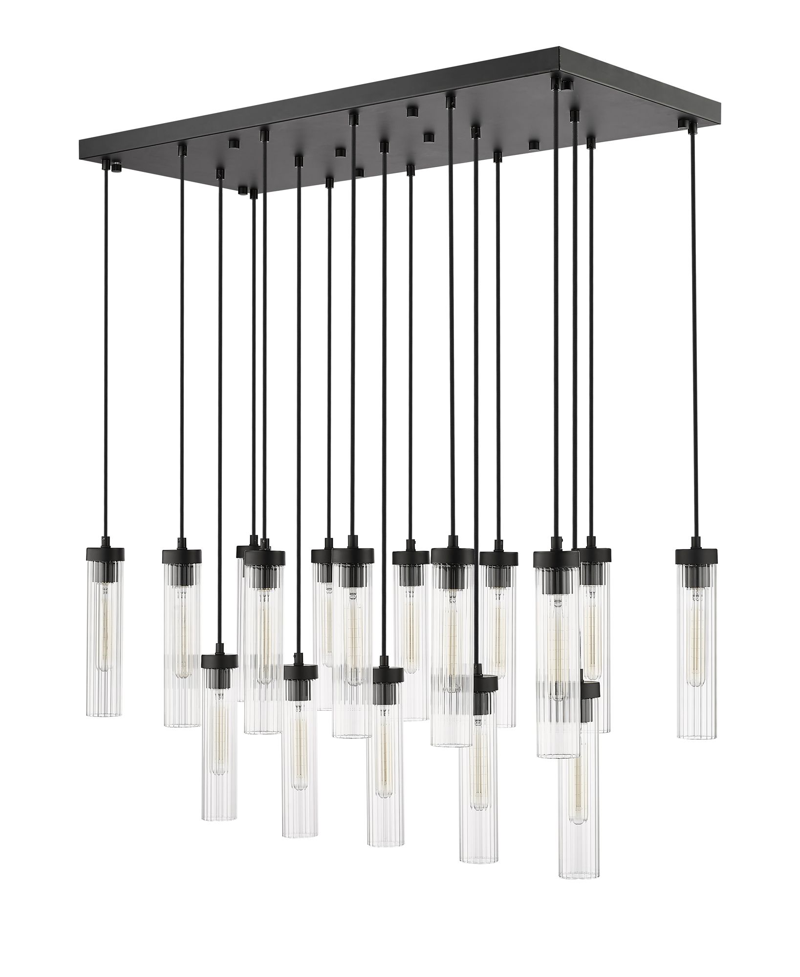 Beau by Z-Lite Matte Black 17 Light Linear Chandelier