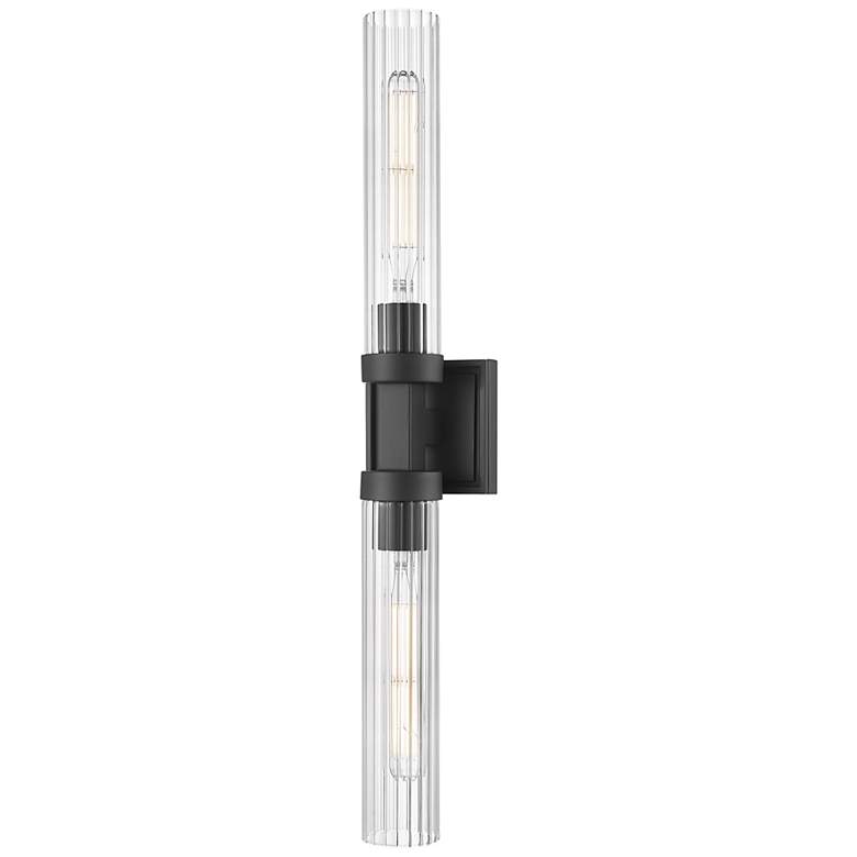 Image 2 Beau by Z-Lite Matte Black 4 inch 2 Light Wall Sconce