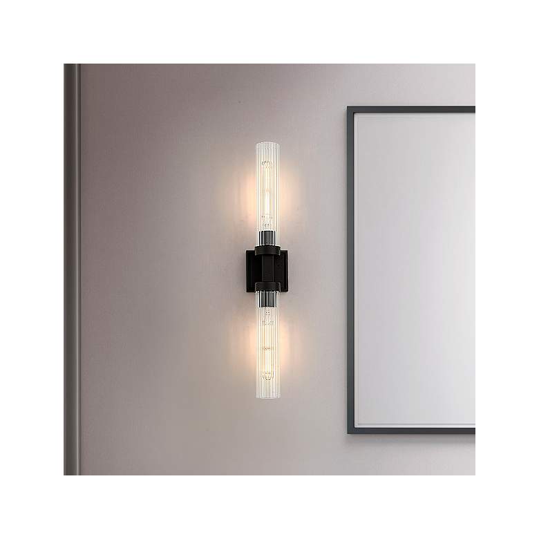 Image 1 Beau by Z-Lite Matte Black 4 inch 2 Light Wall Sconce